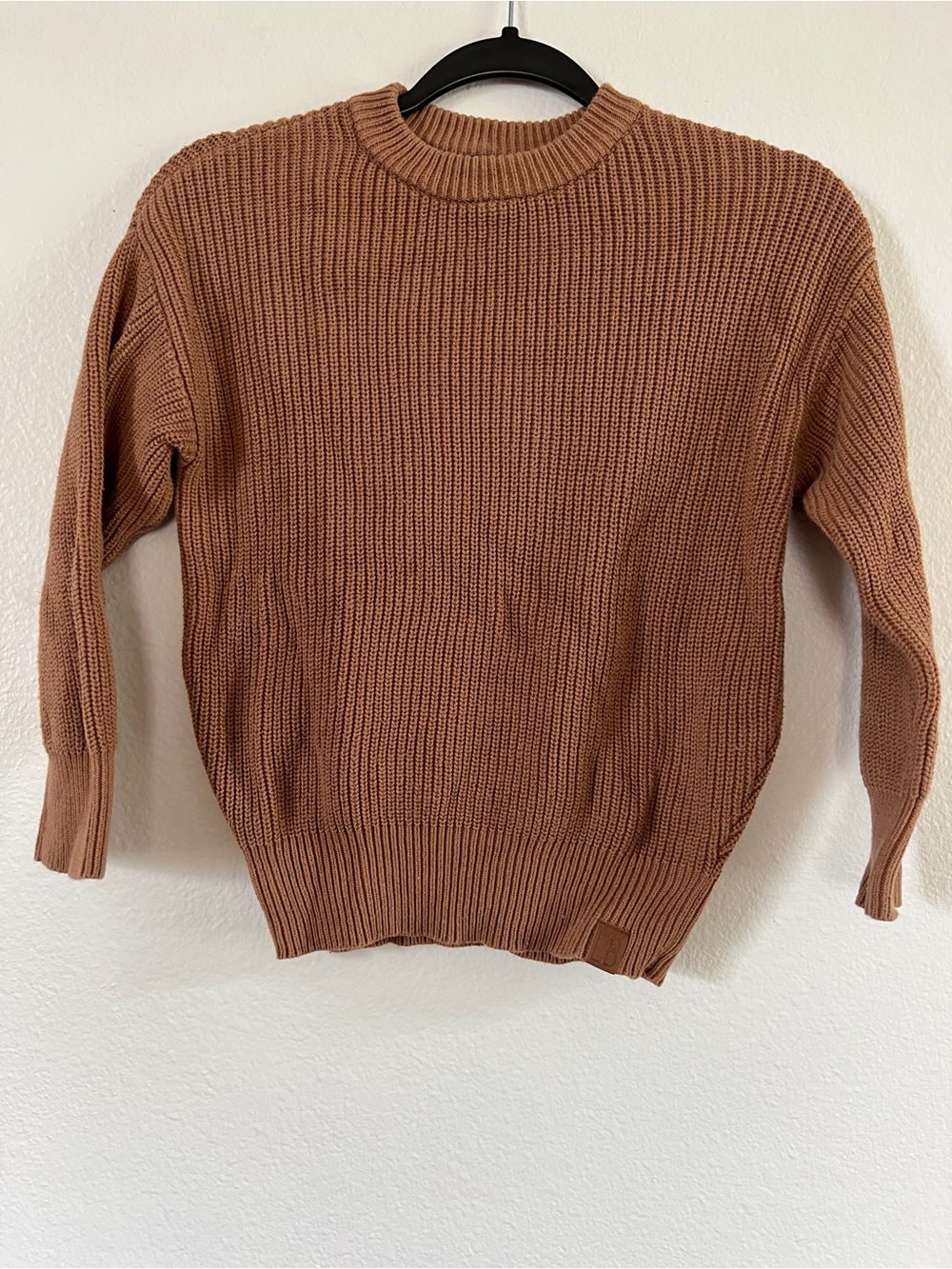 Cozy Ribbed Knit Sweater in Camel